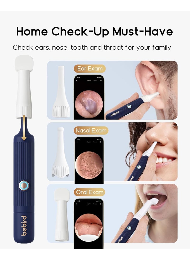 بيبيرد أداة إزالة شمع الأذن Earsight Plus I35R المزودة بكاميرا | منظف أذن ذكي مزود بملقط لطيف و12 طرفًا، منظار أذن عالي الدقة للبالغين والأطفال - Image 4